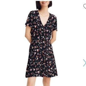 Madewell v-neck button-front mini dress